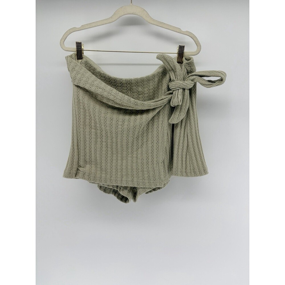 NWT Sabo Amelia Skort L/XL Light Sage Green Textured Wrap Front Tie Australia